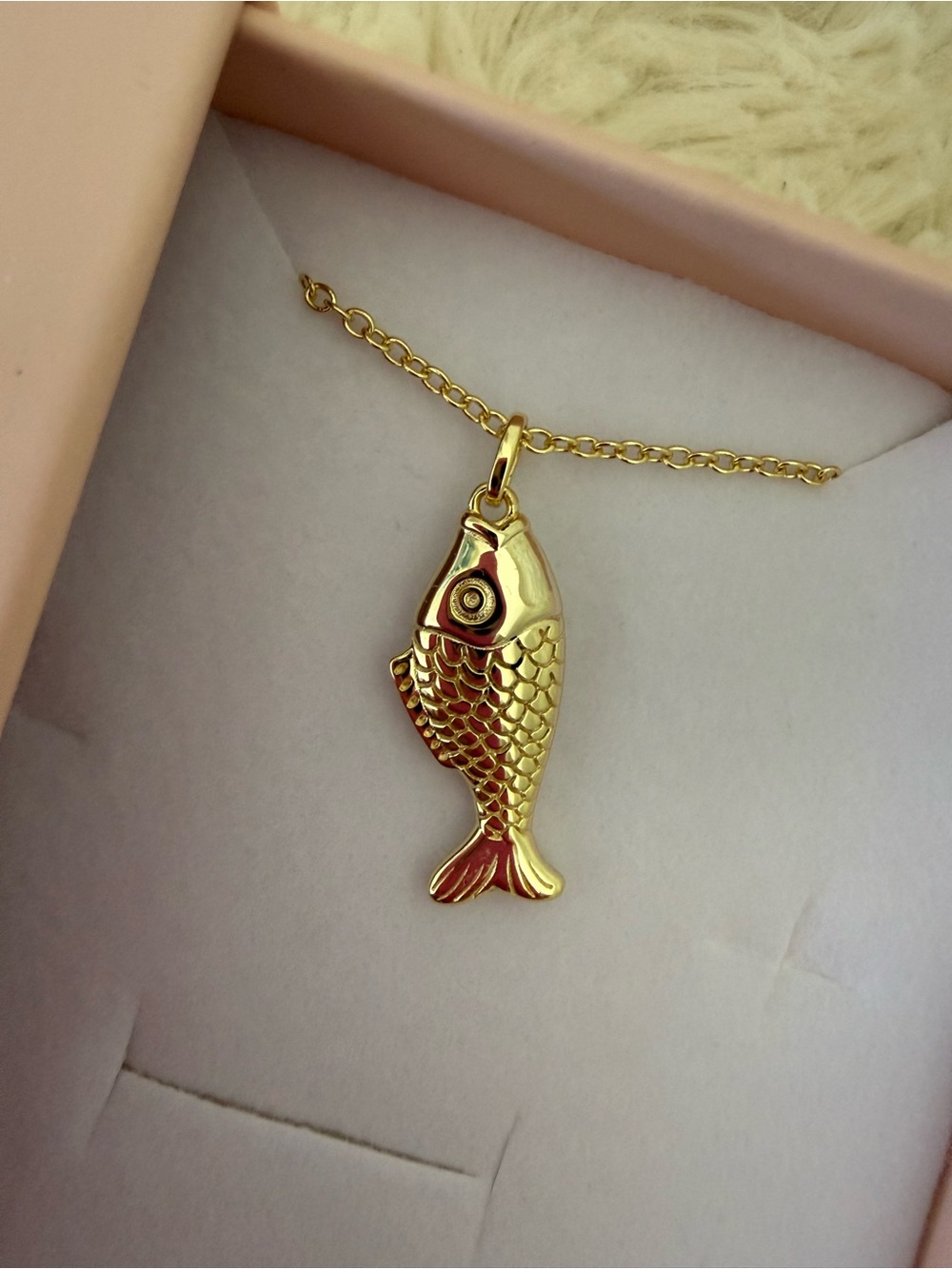 Misha Hawai’i NEW Gold Fish Pendant Long Necklace - Charm Goddess Box 🐠✨